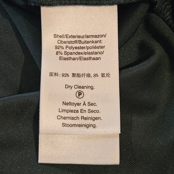 NWOT DKNY Long Sleeve Ruched Bodice Faux Wrap Velvet Midi Dress:Hunter Green: 16 - Picture 13 of 13